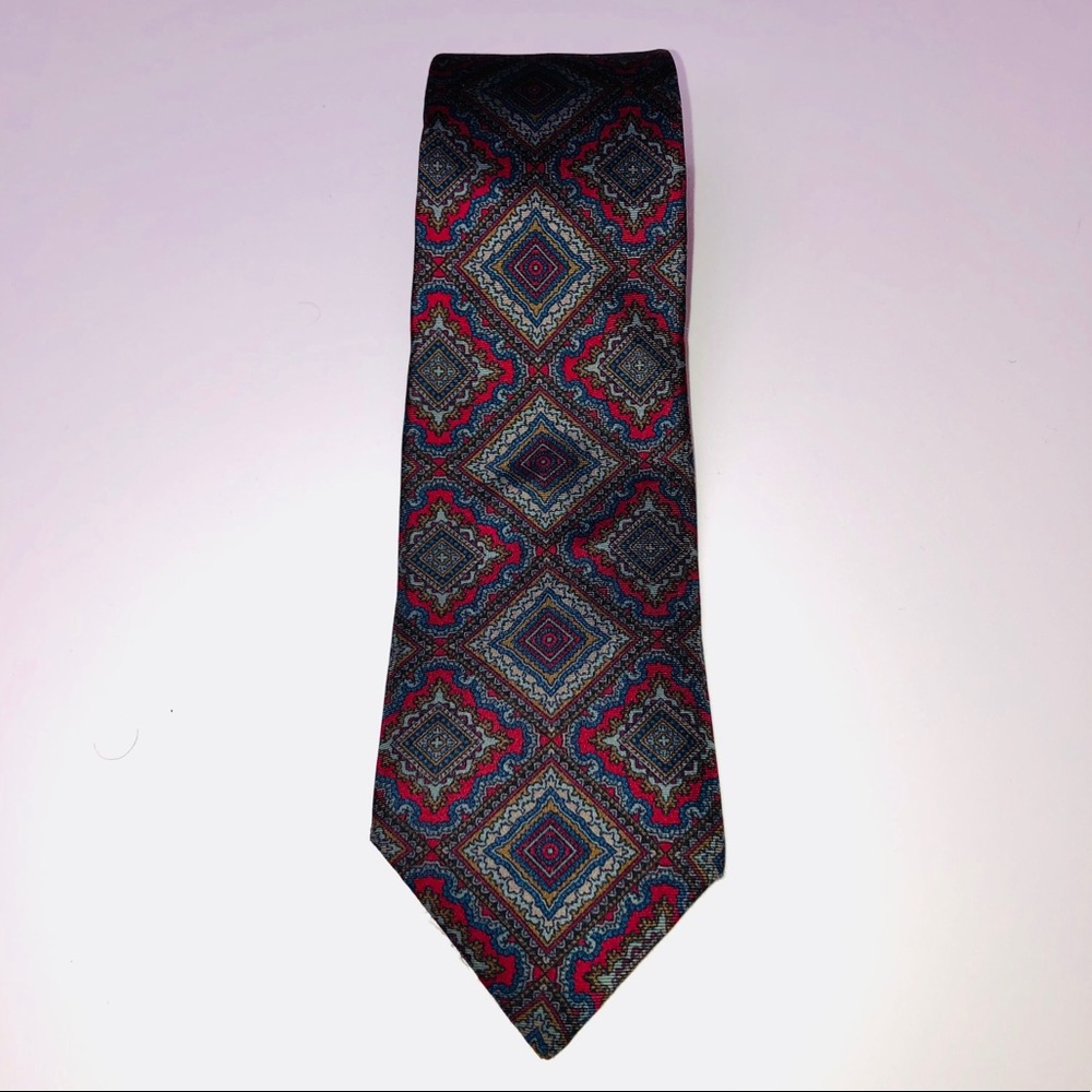 Damon Silk Square Pattern Men’s Necktie